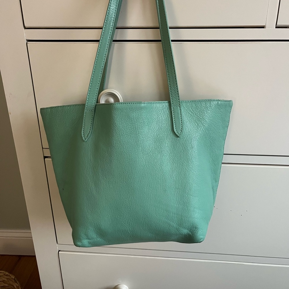 Graphic Image/GiGi New York  Mint Green Leather Tote Bag
